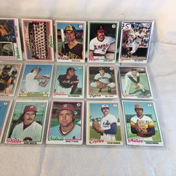 Lot of 18 Pcs Collector Vintage  MLB Baseball  Sport Trading Assorted Cards & Players - See Photos