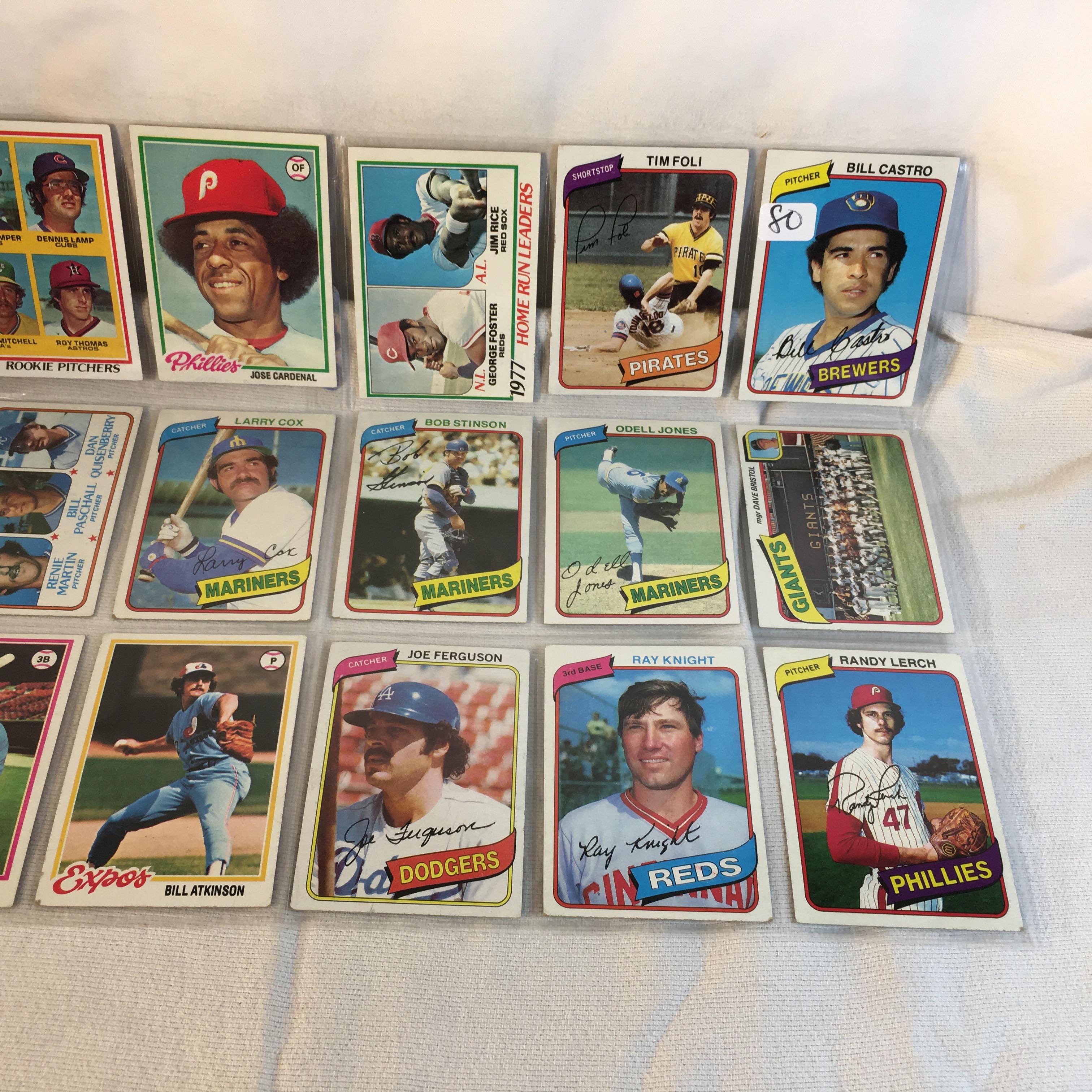 Lot of 18 Pcs Collector Vintage  MLB Baseball  Sport Trading Assorted Cards & Players - See Photos