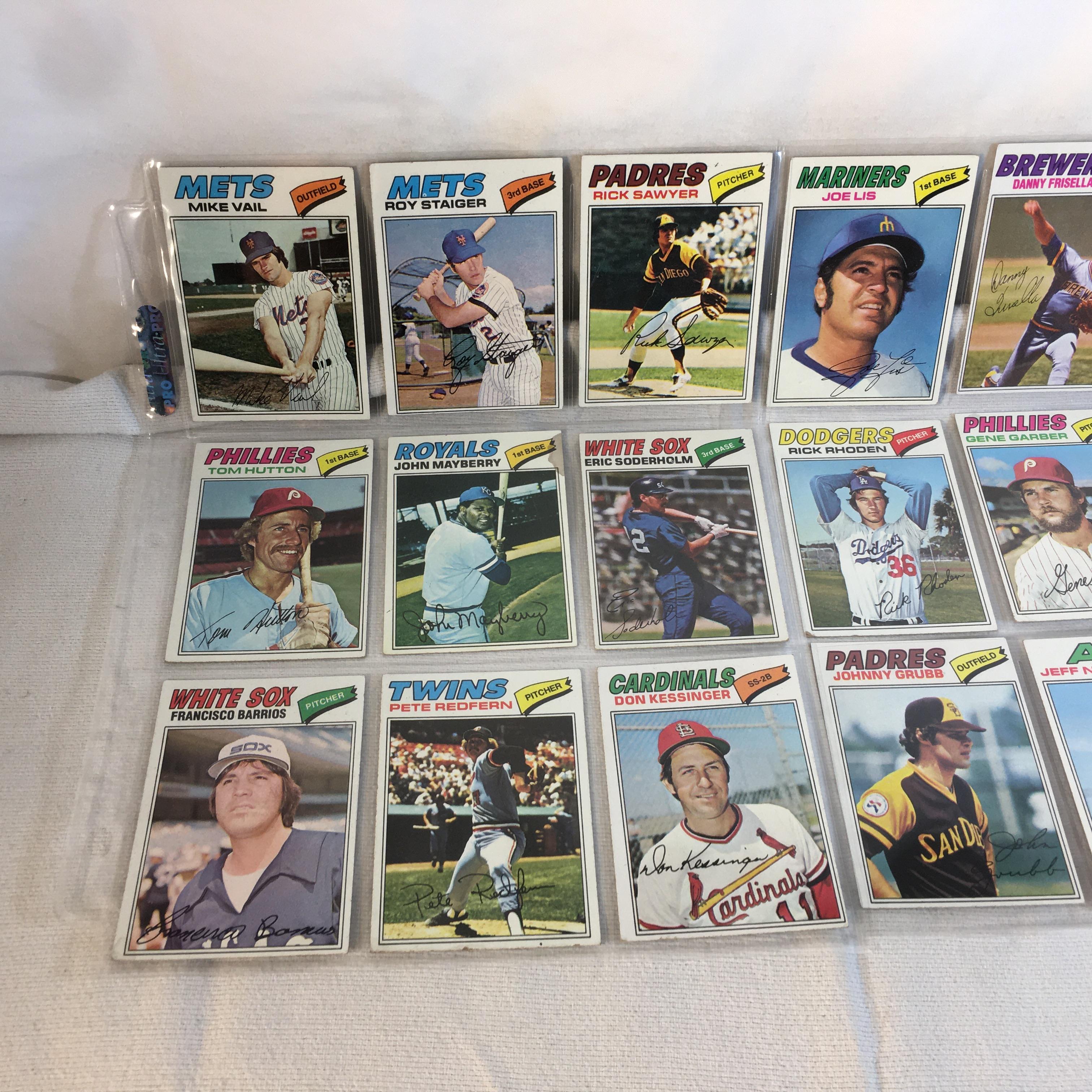 Lot of 18 Pcs Collector Vintage  MLB Baseball  Sport Trading Assorted Cards & Players - See Photos