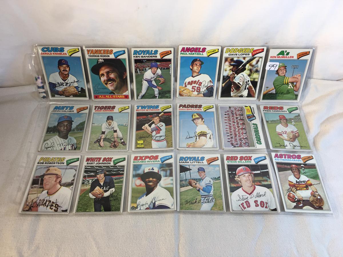 Lot of 18 Pcs Collector Vintage  MLB Baseball  Sport Trading Assorted Cards & Players - See Photos