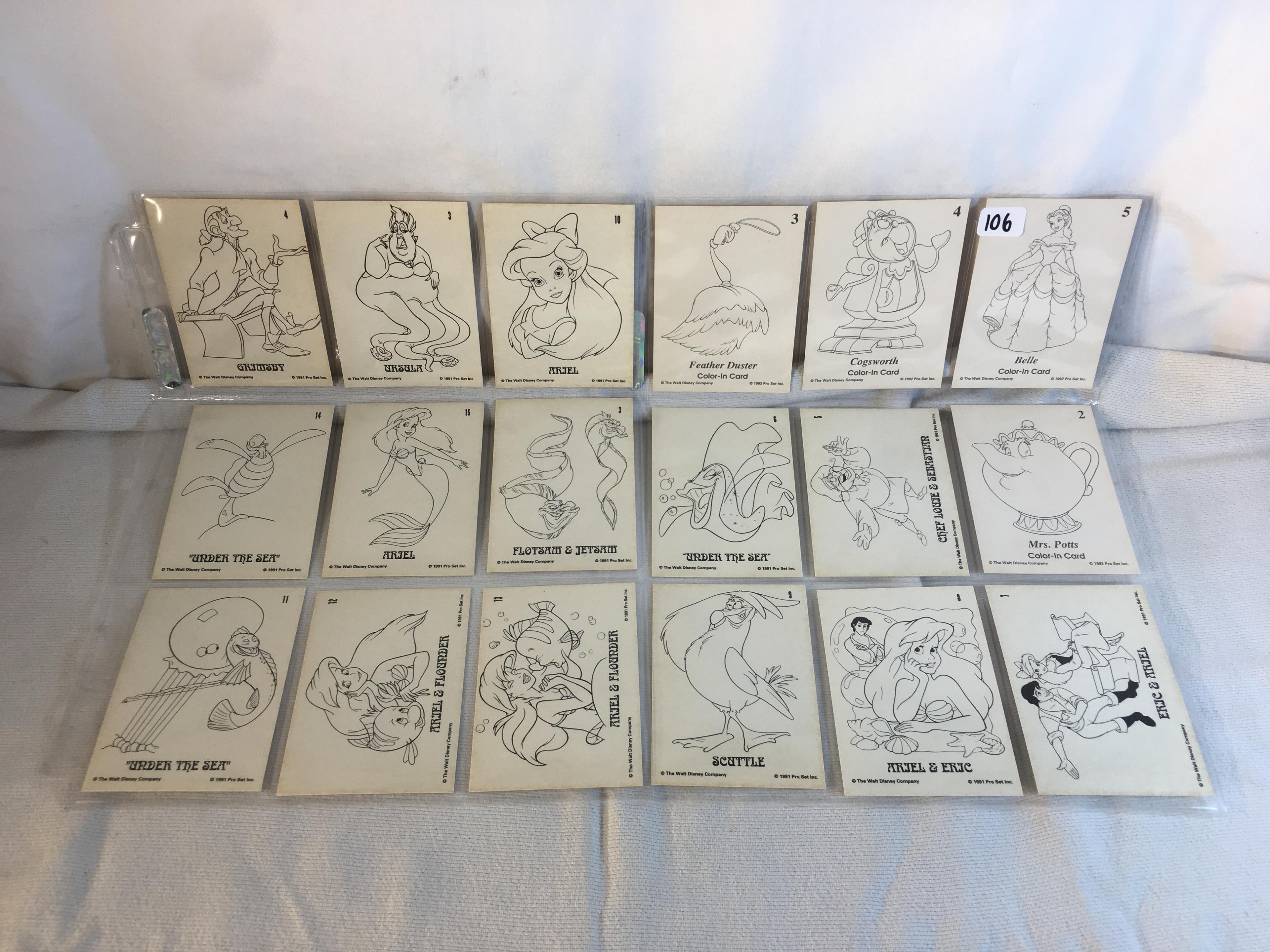 Lot of 18 Pcs Collector Modern Assorted Disney Characters Trading Game Cards - See Pictures