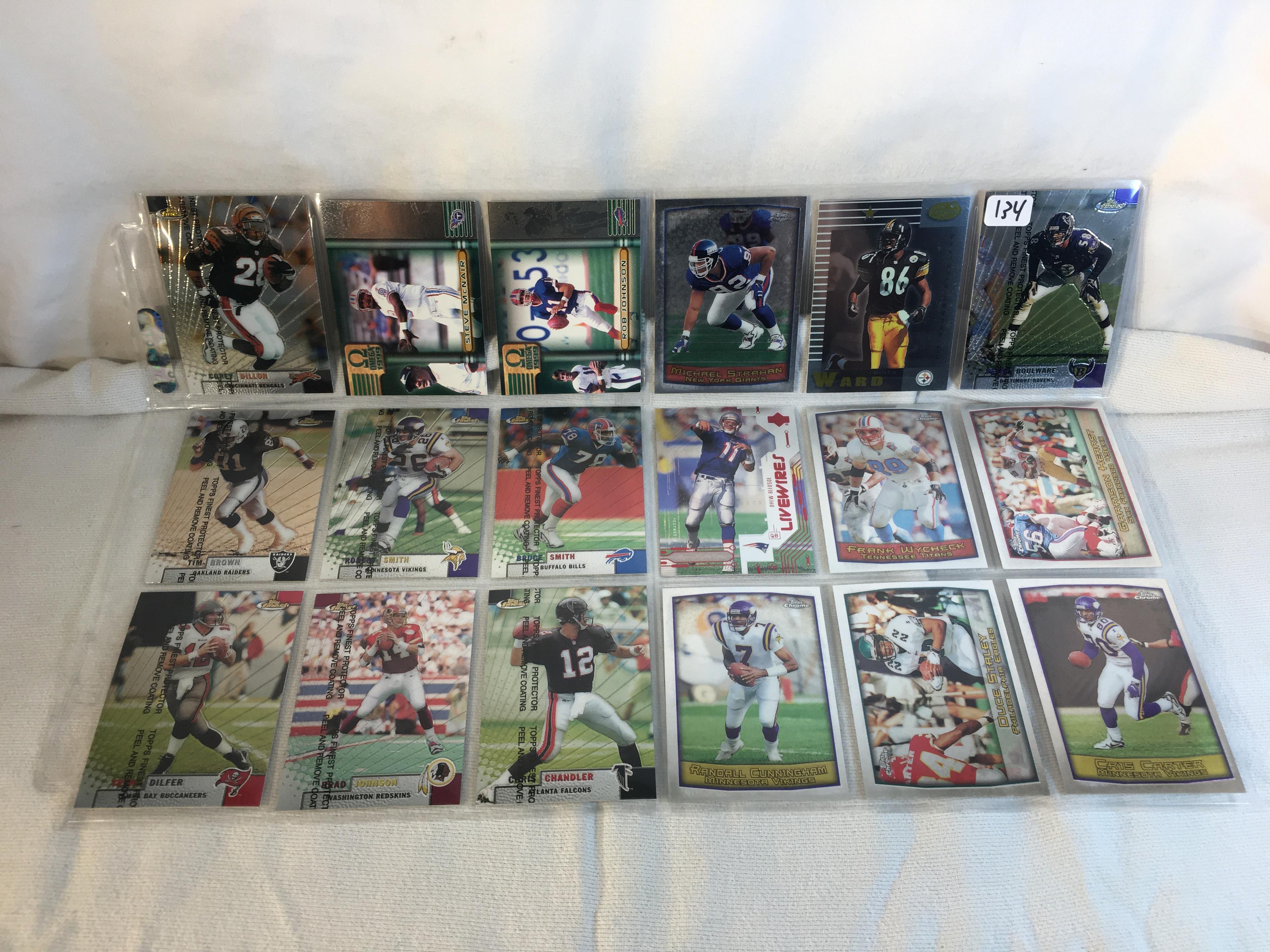 Lot of 18 Pcs Collector Modern NFL Football Sport Trading Assorted Cards and Players -See Pictures