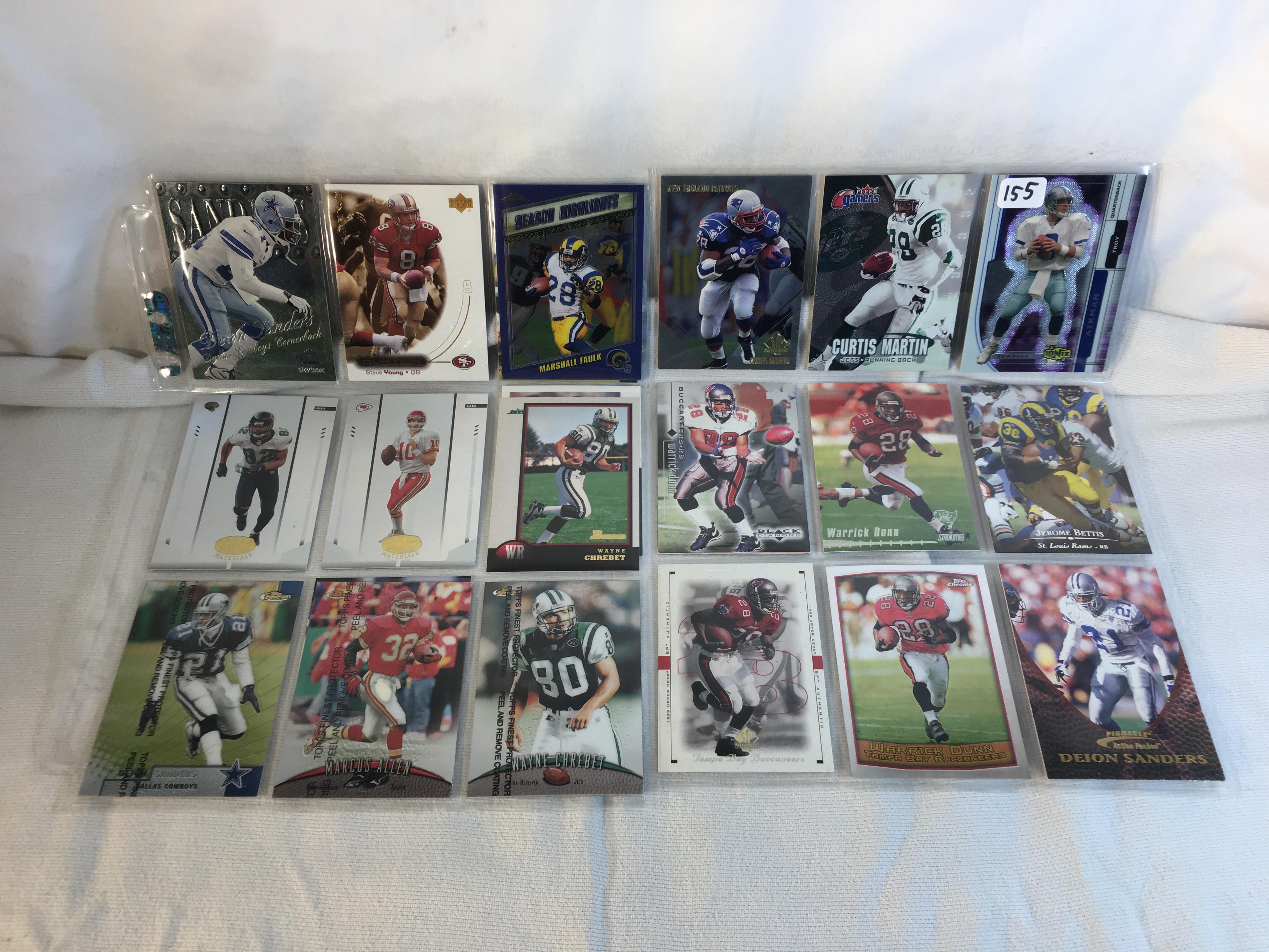 Lot of 18 Pcs Collector Modern NFL Football Sport Trading Assorted Cards and Players -See Pictures