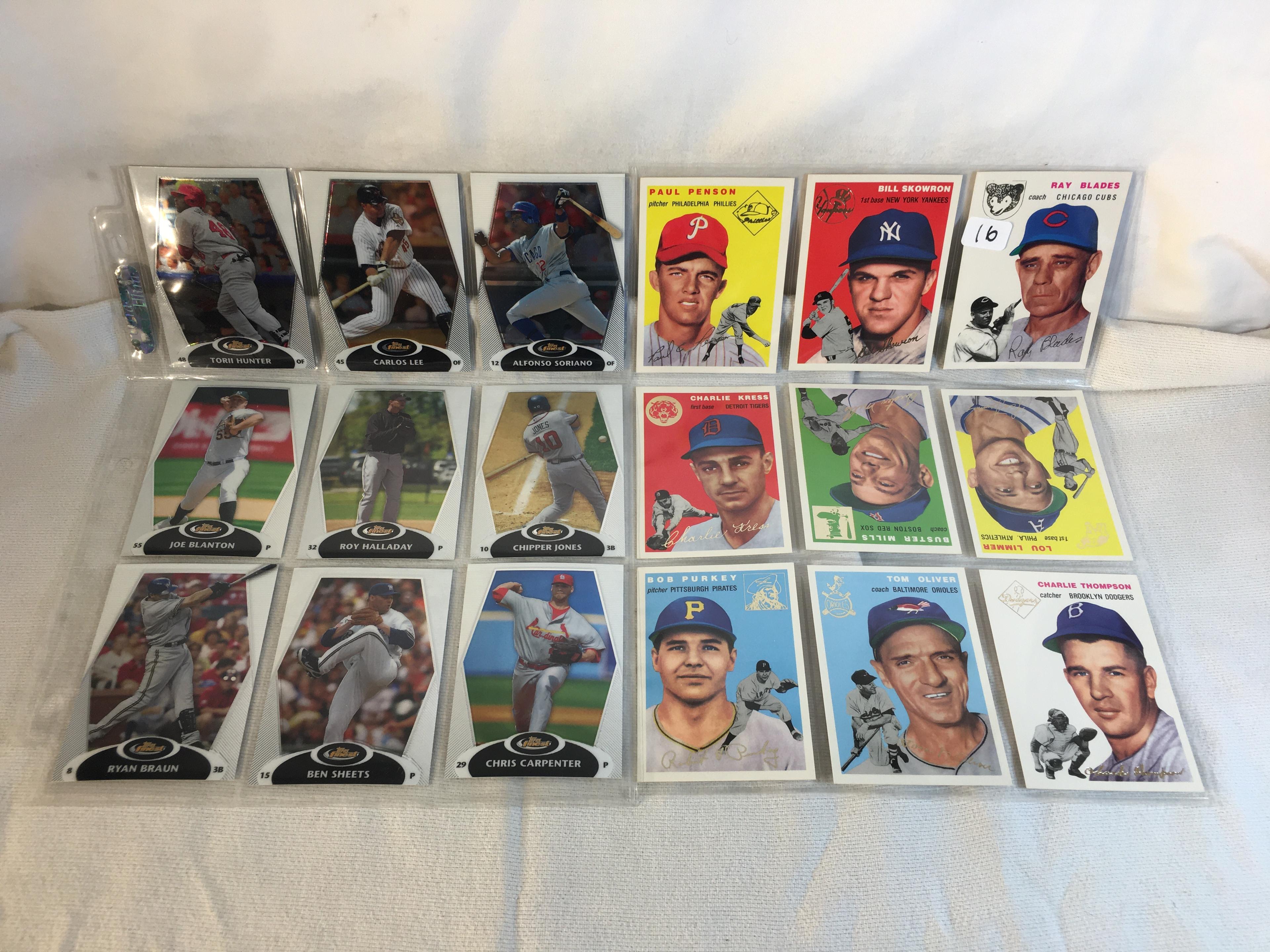 Lot of 18 Pcs Collector Modern MLB Baseball Sport Trading Assorted Cards and Players - See Photos