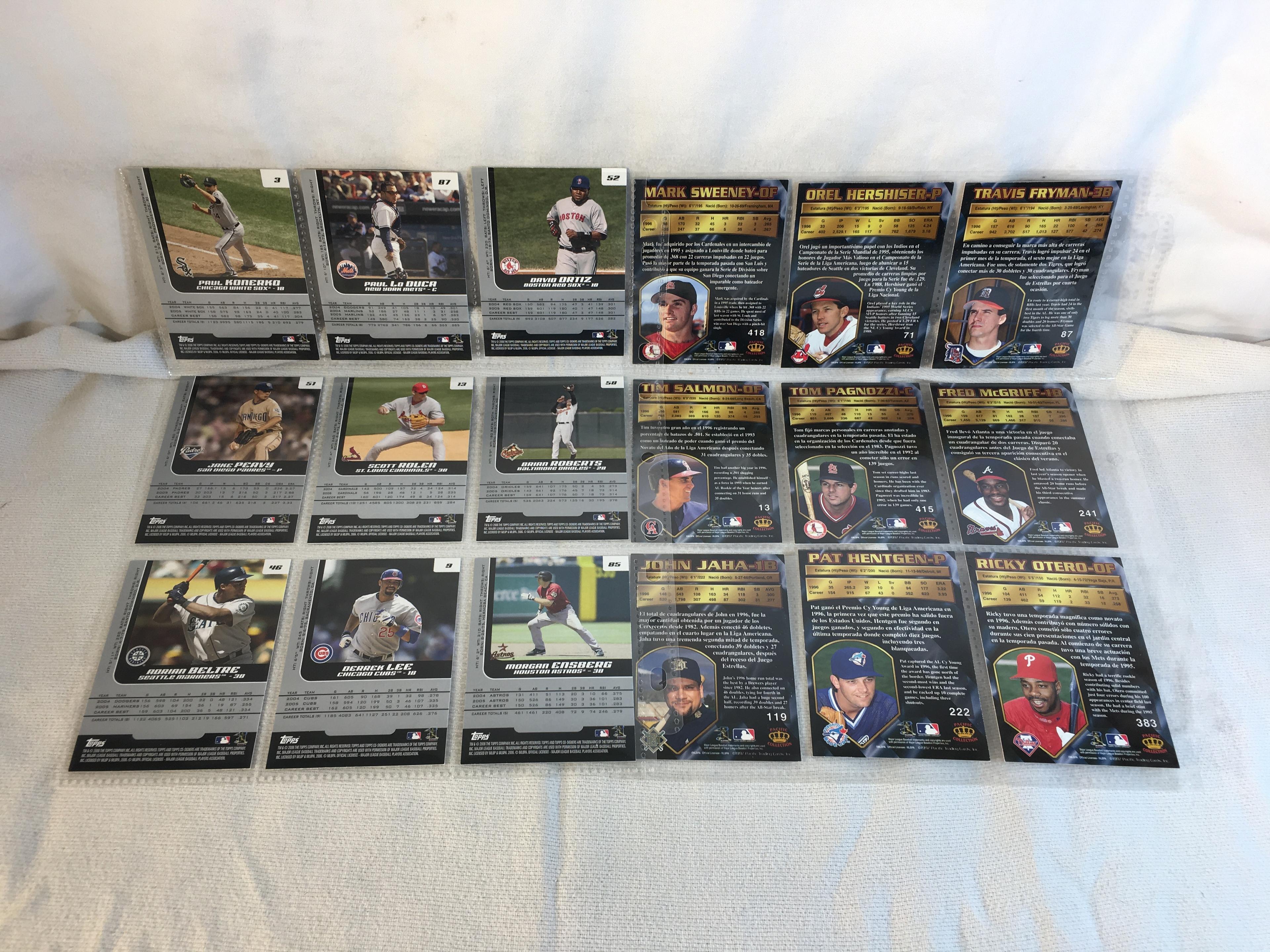 Lot of 18 Pcs Collector Modern MLB Baseball Sport Trading Assorted Cards and Players - See Photos