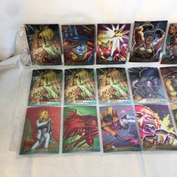 Lot of 18 Pcs Collector Modern Assorted DC and Marvel Super Heroes Trading Game Cards -See Photos