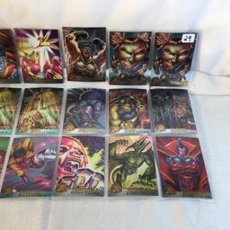 Lot of 18 Pcs Collector Modern Assorted DC and Marvel Super Heroes Trading Game Cards -See Photos