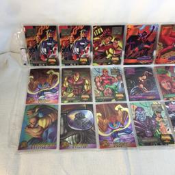 Lot of 18 Pcs Collector Modern Assorted DC and Marvel Super Heroes Trading Game Cards -See Photos