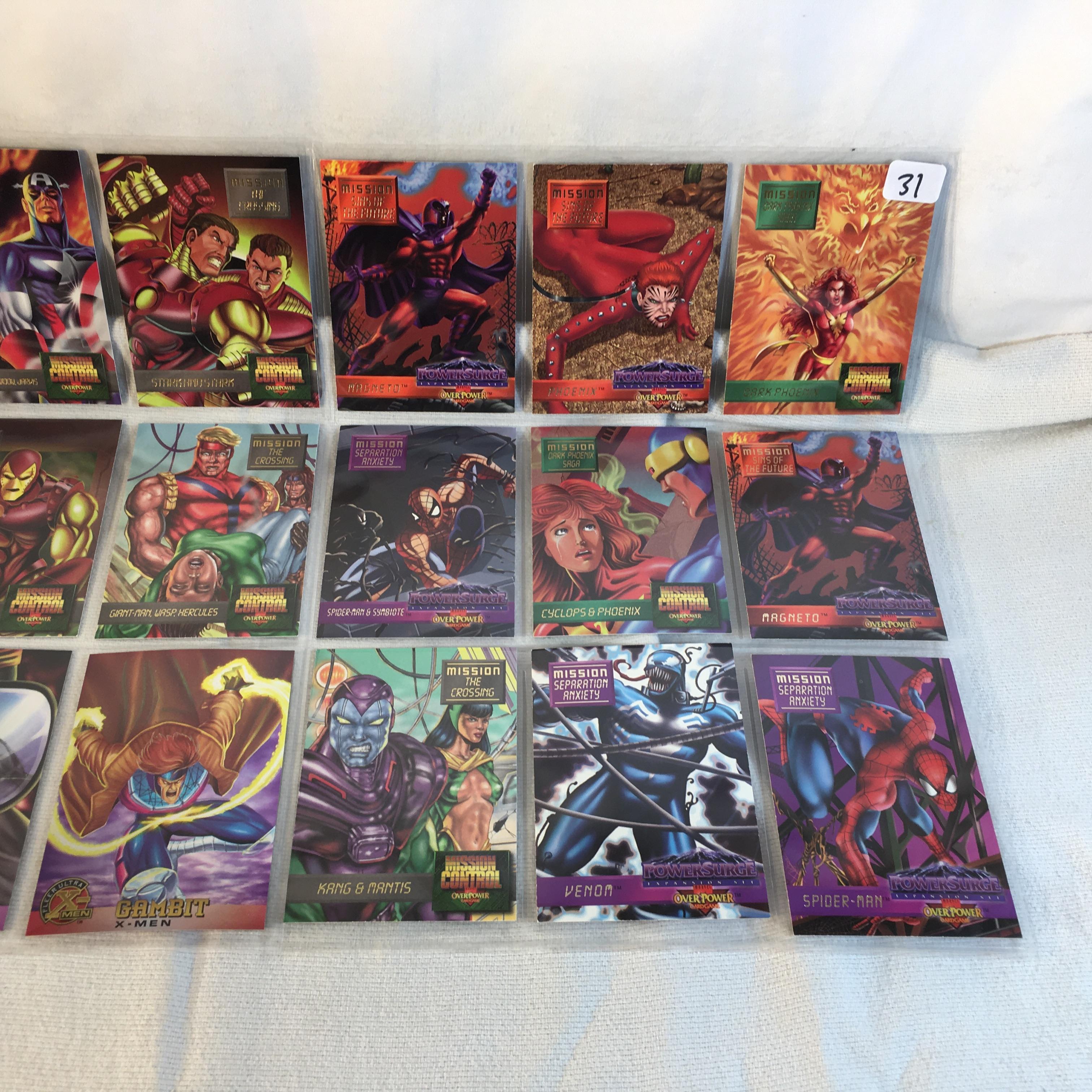 Lot of 18 Pcs Collector Modern Assorted DC and Marvel Super Heroes Trading Game Cards -See Photos