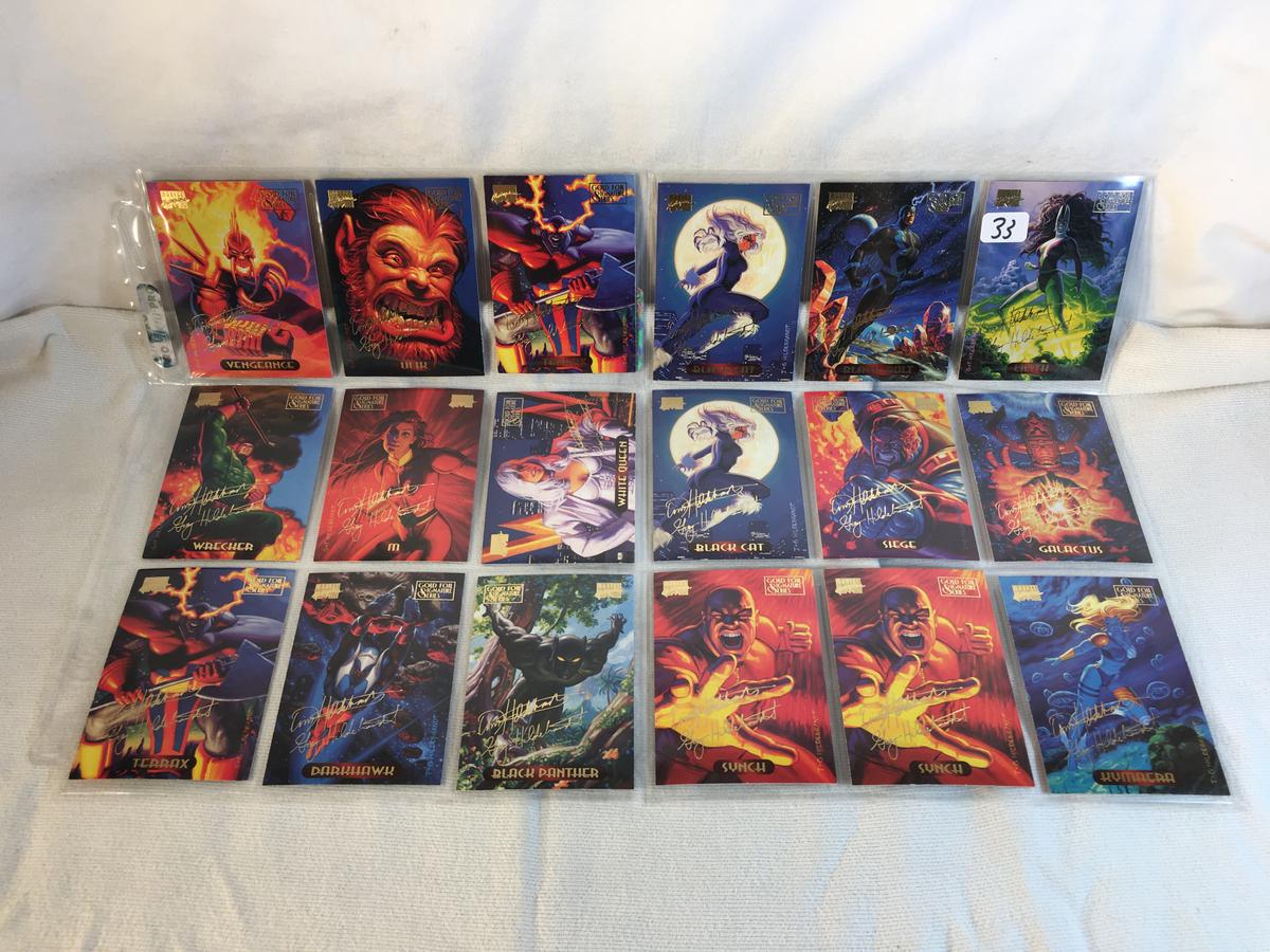 Lot of 18 Pcs Collector Modern Assorted DC and Marvel Super Heroes Trading Game Cards -See Photos