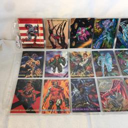 Lot of 18 Pcs Collector Modern Assorted DC and Marvel Super Heroes Trading Game Cards -See Photos