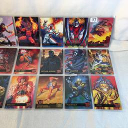 Lot of 18 Pcs Collector Modern Assorted DC and Marvel Super Heroes Trading Game Cards -See Photos