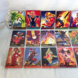 Lot of 18 Pcs Collector Modern Assorted DC and Marvel Super Heroes Trading Game Cards -See Photos