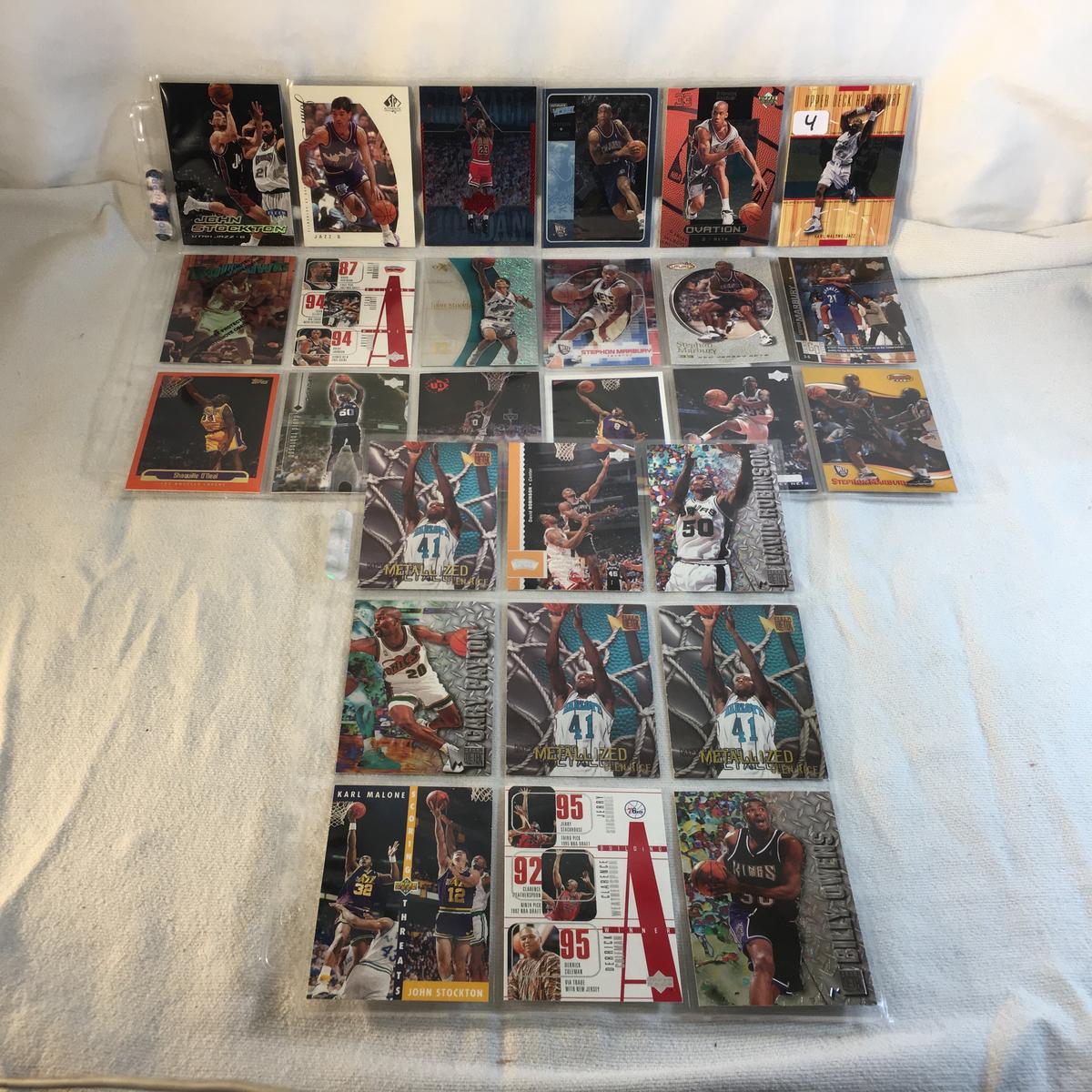 Lot of 27 Pcs Collector Modern NBA Basketball Sport Trading Assorted Cards and Players -See Photos