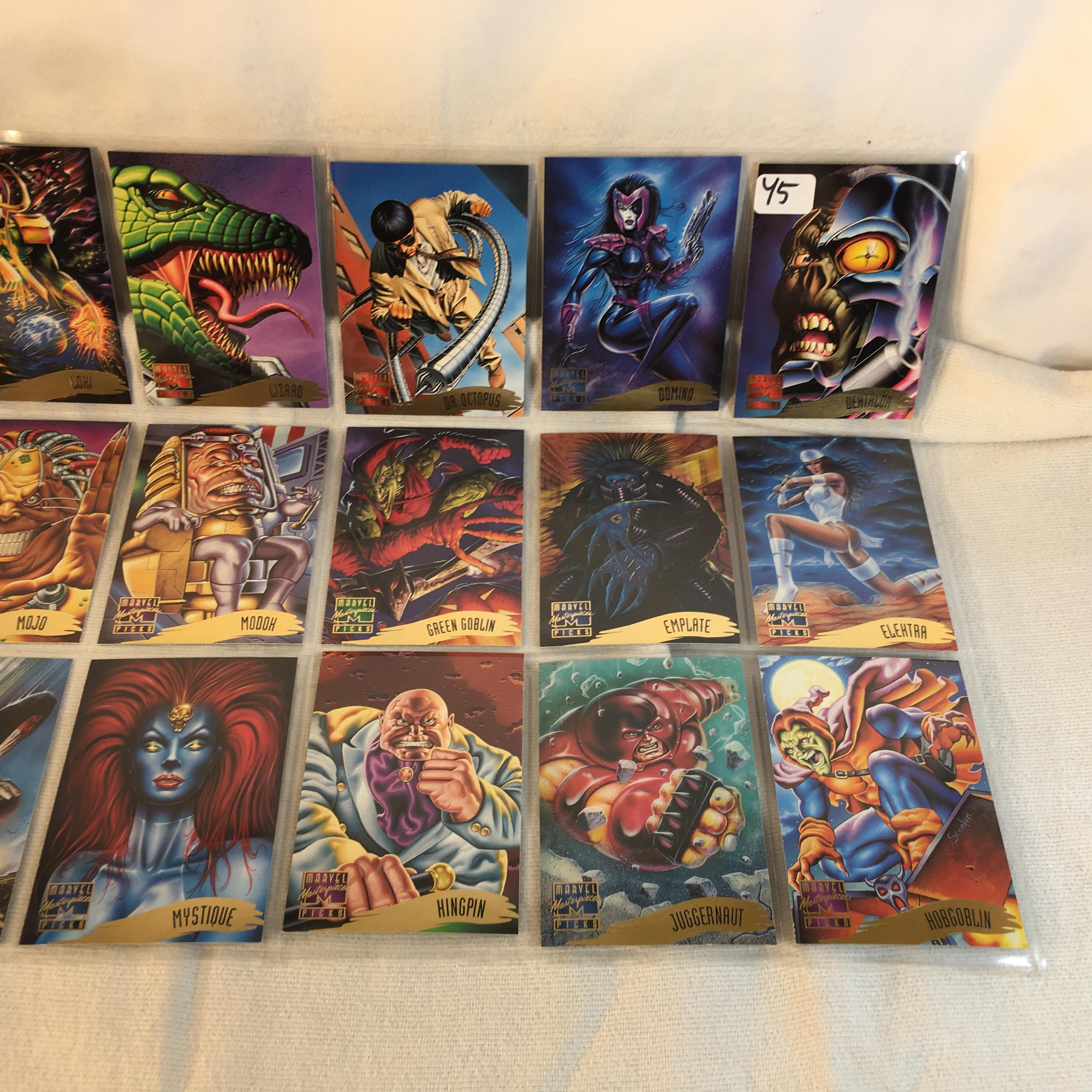 Lot of 18 Pcs Collector Modern Assorted DC and Marvel Super Heroes Trading Game Cards -See Photos