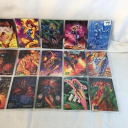 Lot of 18 Pcs Collector Modern Assorted DC and Marvel Super Heroes Trading Game Cards -See Photos