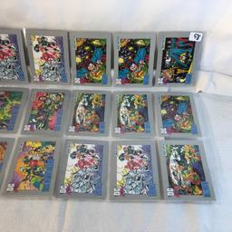 Lot of 18 Pcs Collector Modern Assorted DC and Marvel Super Heroes Trading Game Cards -See Photos