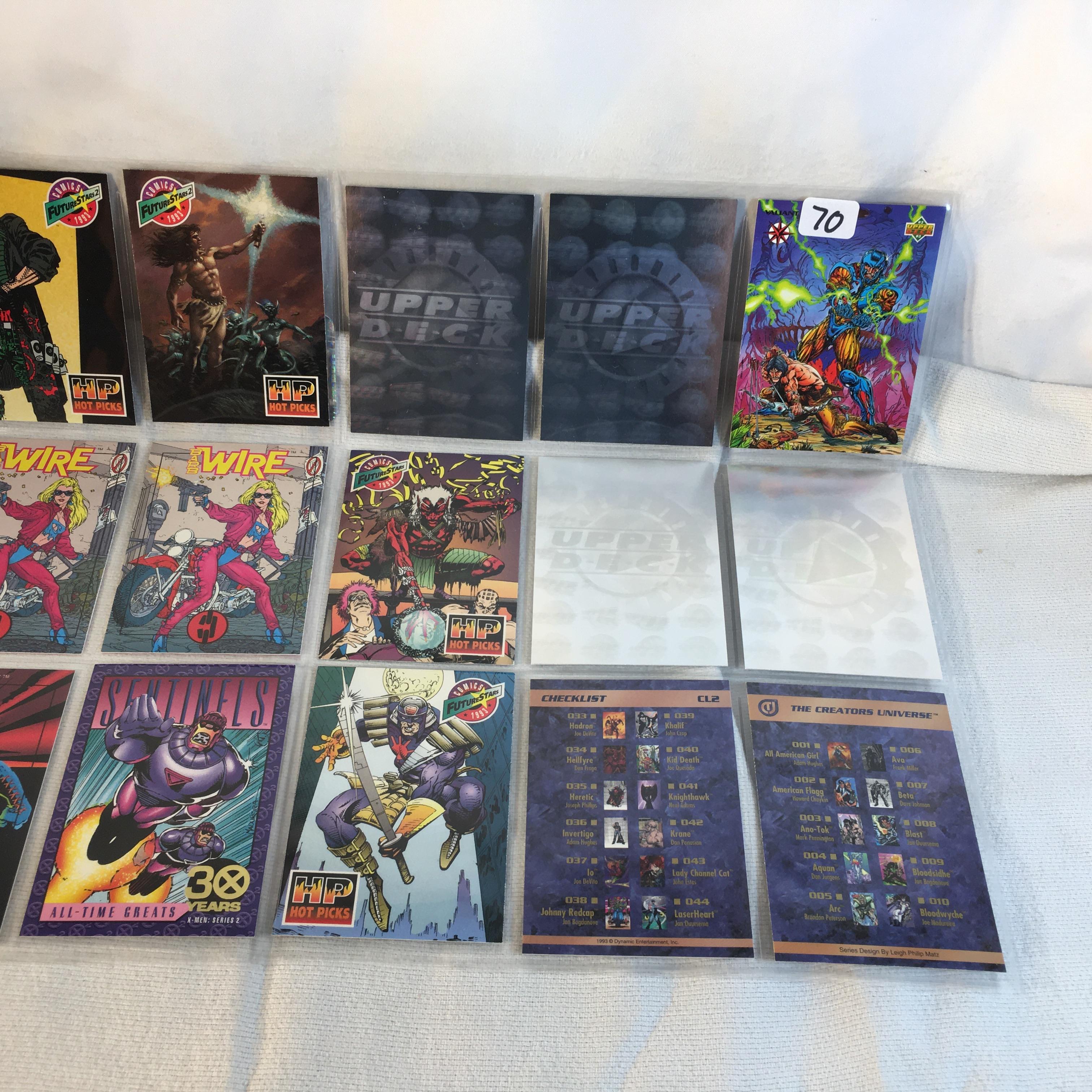 Lot of 18 Pcs Collector Modern Assorted DC and Marvel Super Heroes Trading Game Cards -See Photos