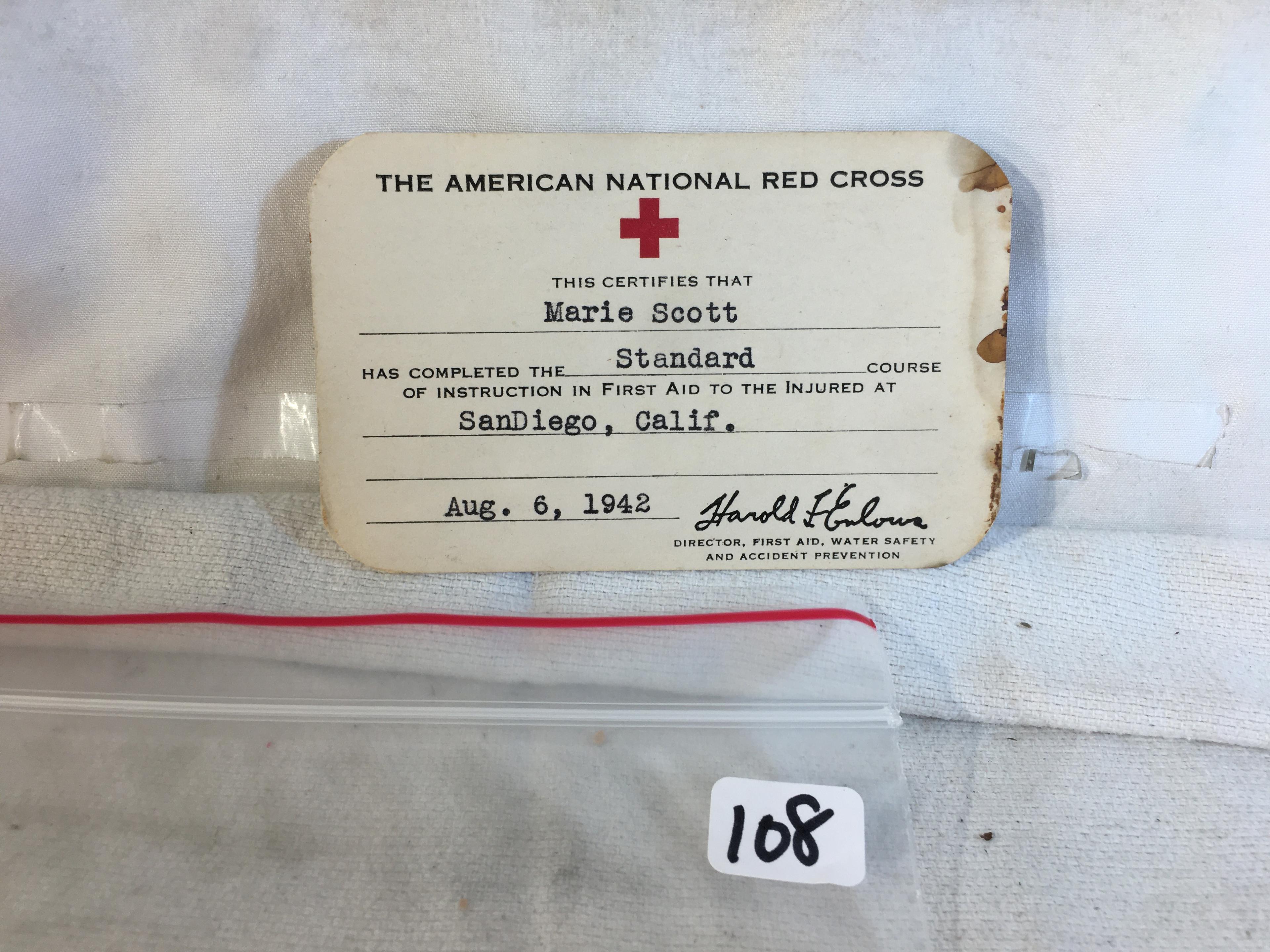 Collector Vintage The American Nationa Red Cross Card - See Picture