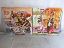 Lot of 2 Collector Vintage Tokyo 1964 & Rome 1960 Pictures Size: 10x9.5" - See Pictures