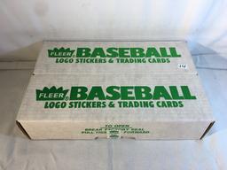 Lot of 2 Sealed Boxes Of Fleer Baseball Logo Stickers & Trading Cards - See Pictures