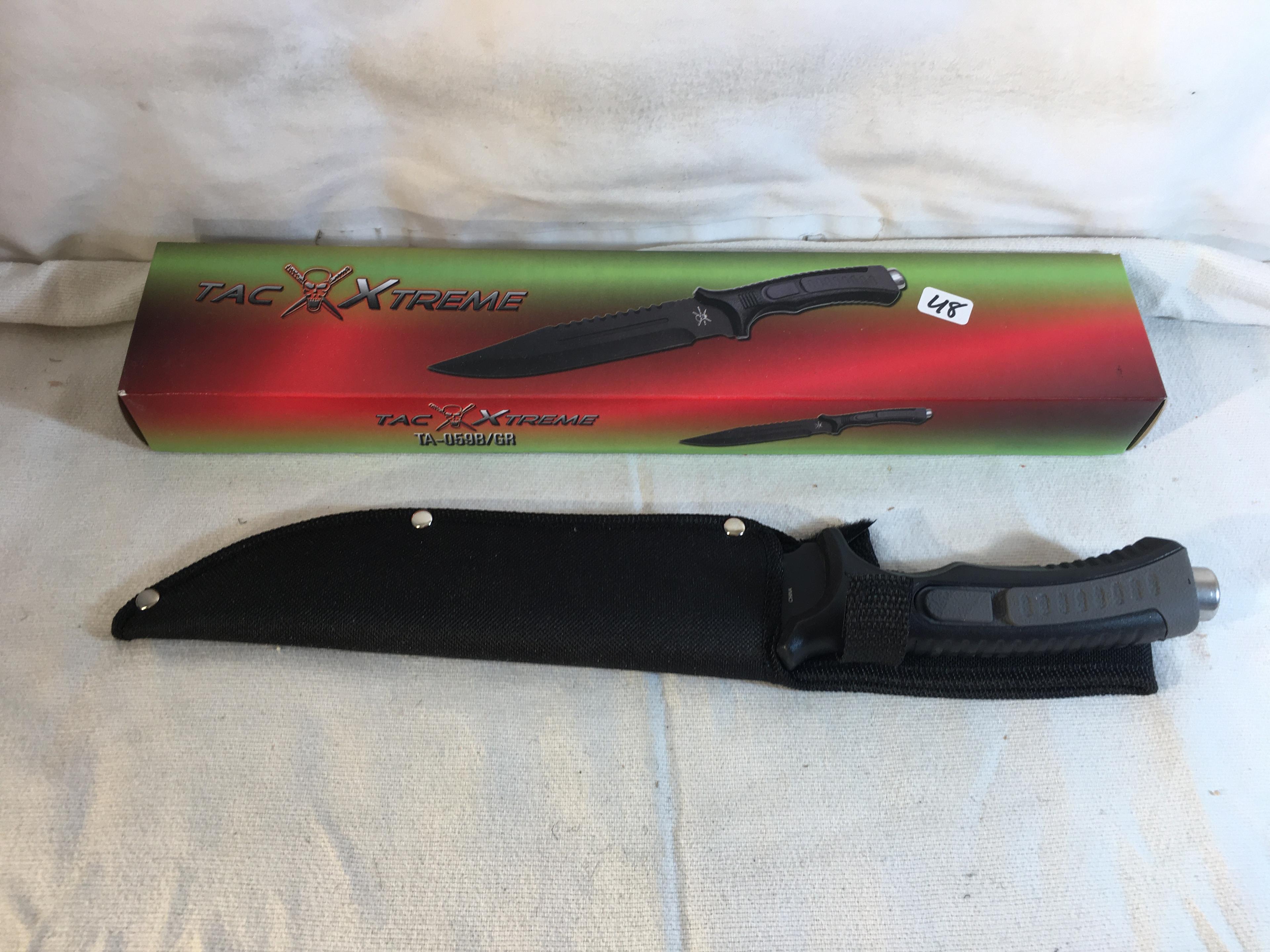 Collector New Tac  Xtreme TA-059B/GR 13" Fixed Blade Knice Black Blade with Blood Groove