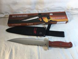 Collector New Frost Pioneer Bowie 15" Bowie Stainless Steel Blade Pakkawood Handle 19680D Nylon