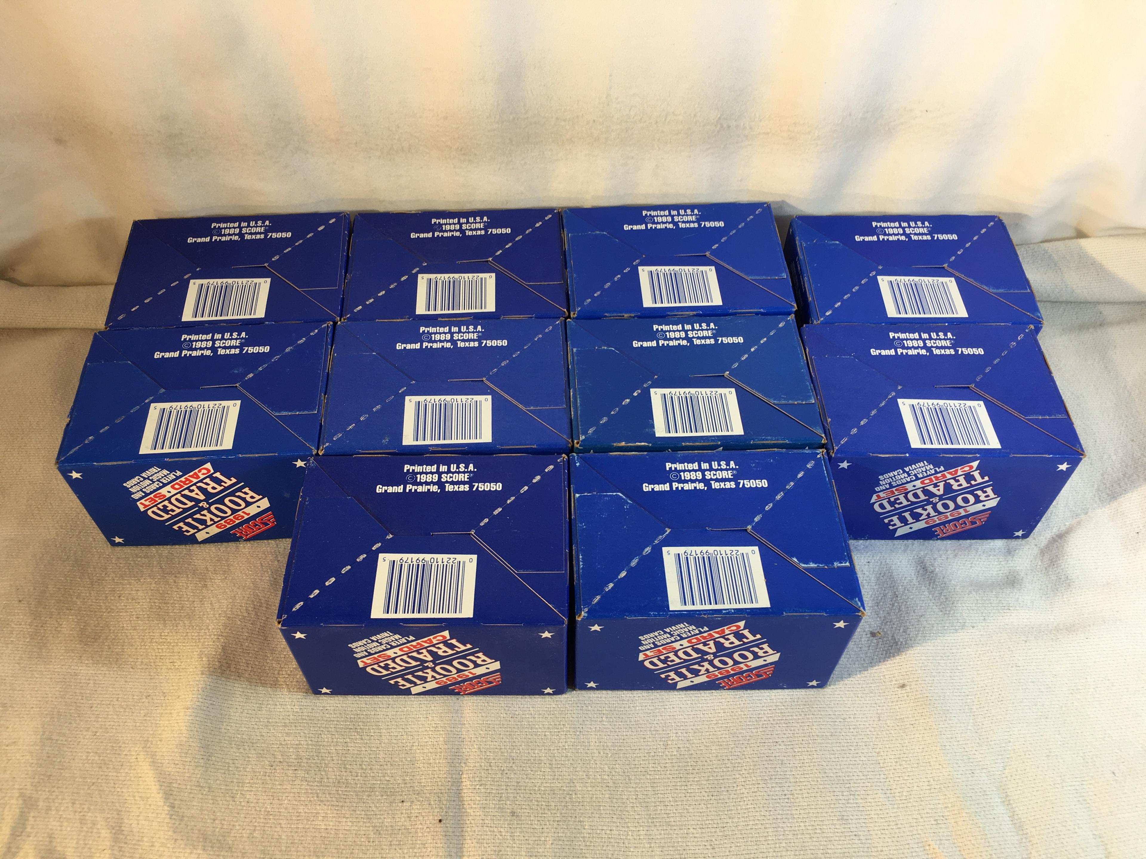 Lot of 10 Boxes Of Open Box vtg 1989 Score Rookie & Traded Card Set Sport Cards - See Pictures