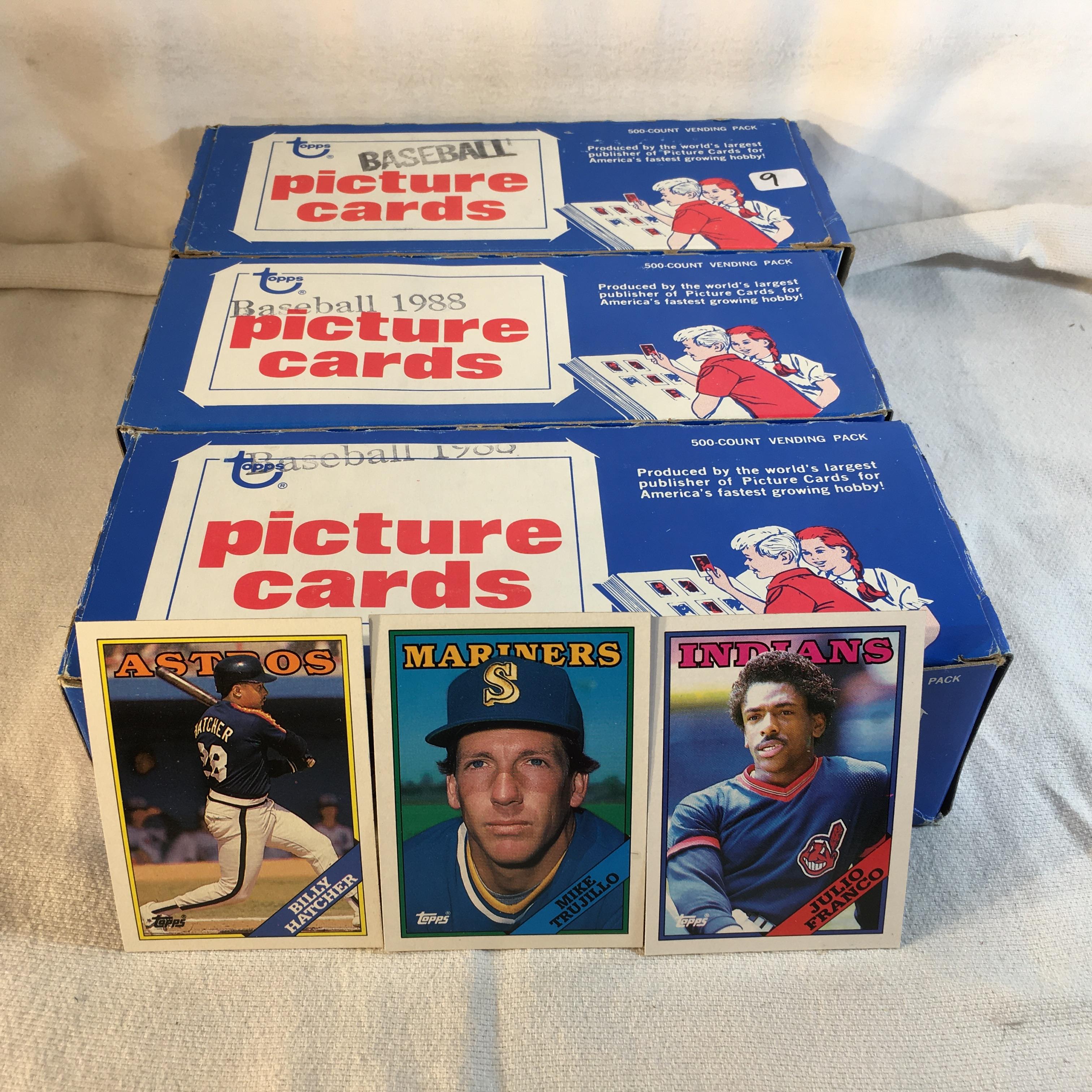 Lot of 3 Boxes Of Open Box Vtg Baseball Picture Cards Sport Trading Cards - See Pictures