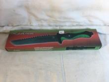 Collector New Tac Xtreme Knife 12" Overall Black Stainless Steel Blade Green Rubber Knive