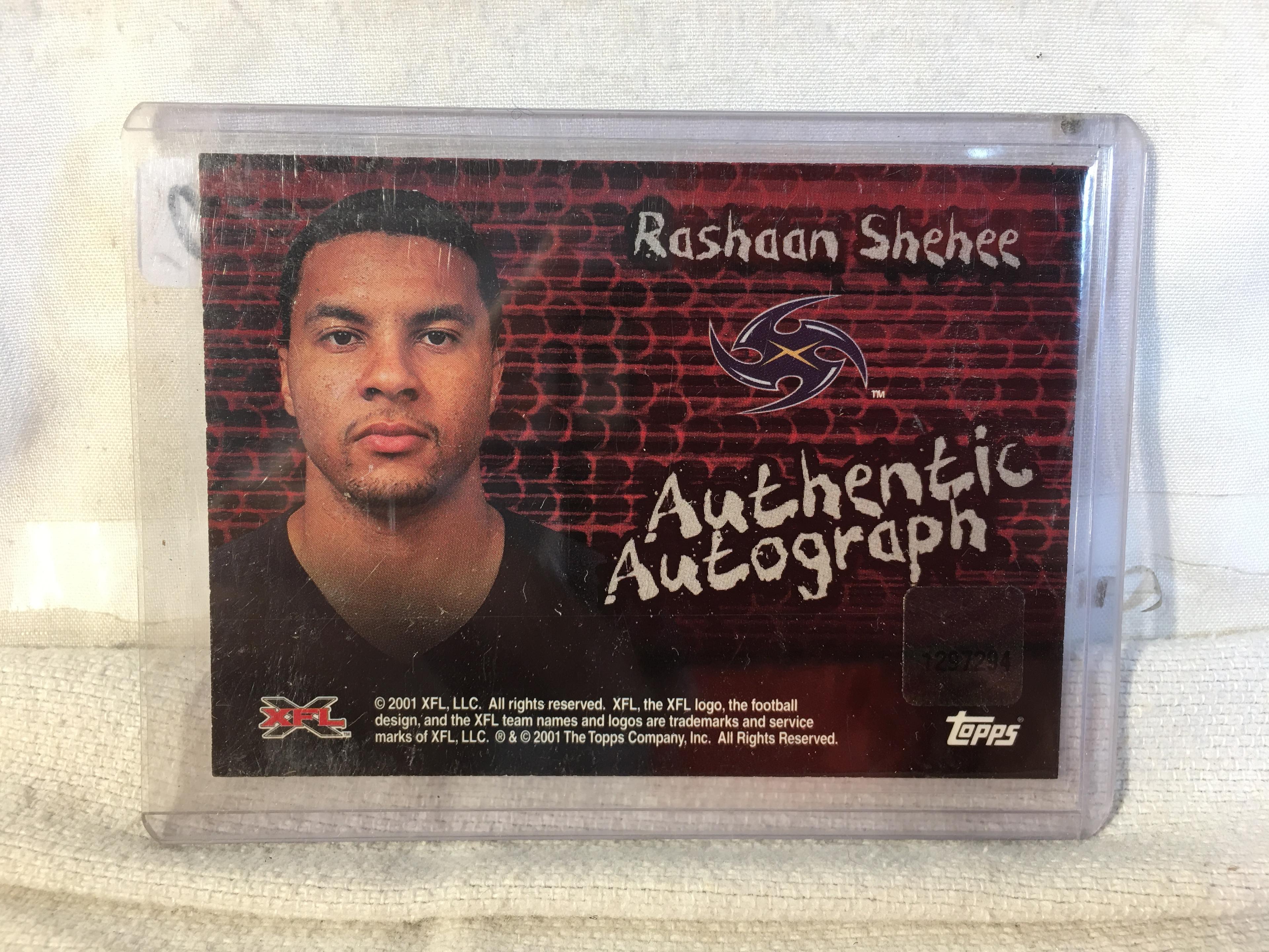 Collector Topps XFL Authentic Autograph Rashaan Shehee Trading Card Signed