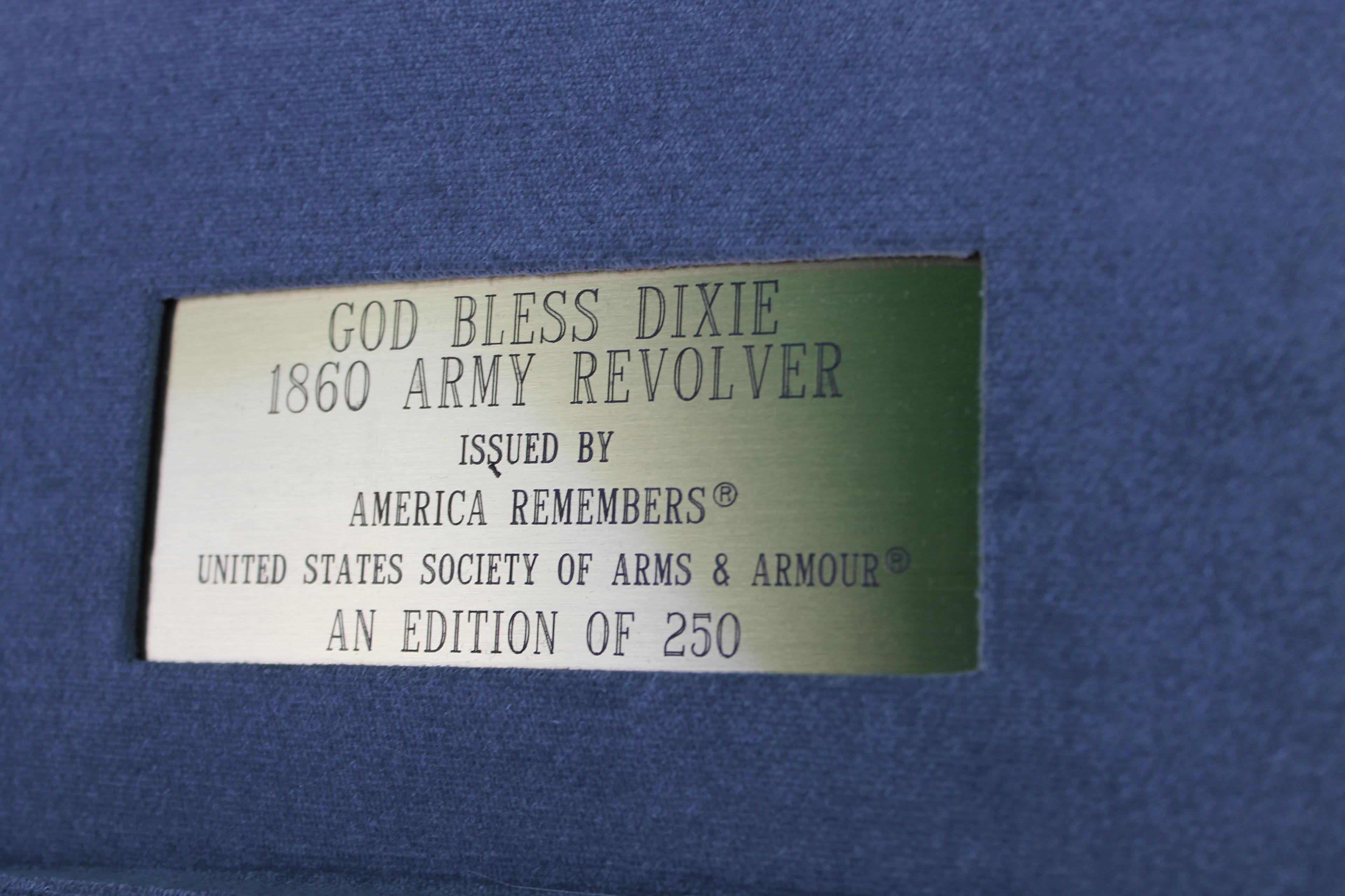Colt 1860 God Bless Dixie Limited Edition United States Society of Arms and Armor