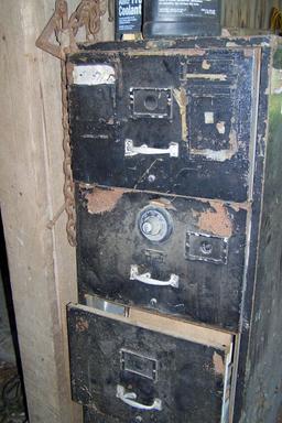 ANTIQUE SAFE W/ TOOLS
