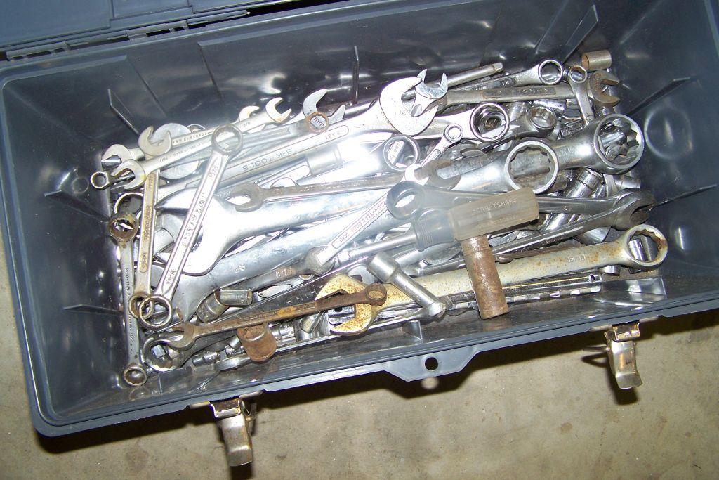 TOOL BOX FULL OF WRENCHES