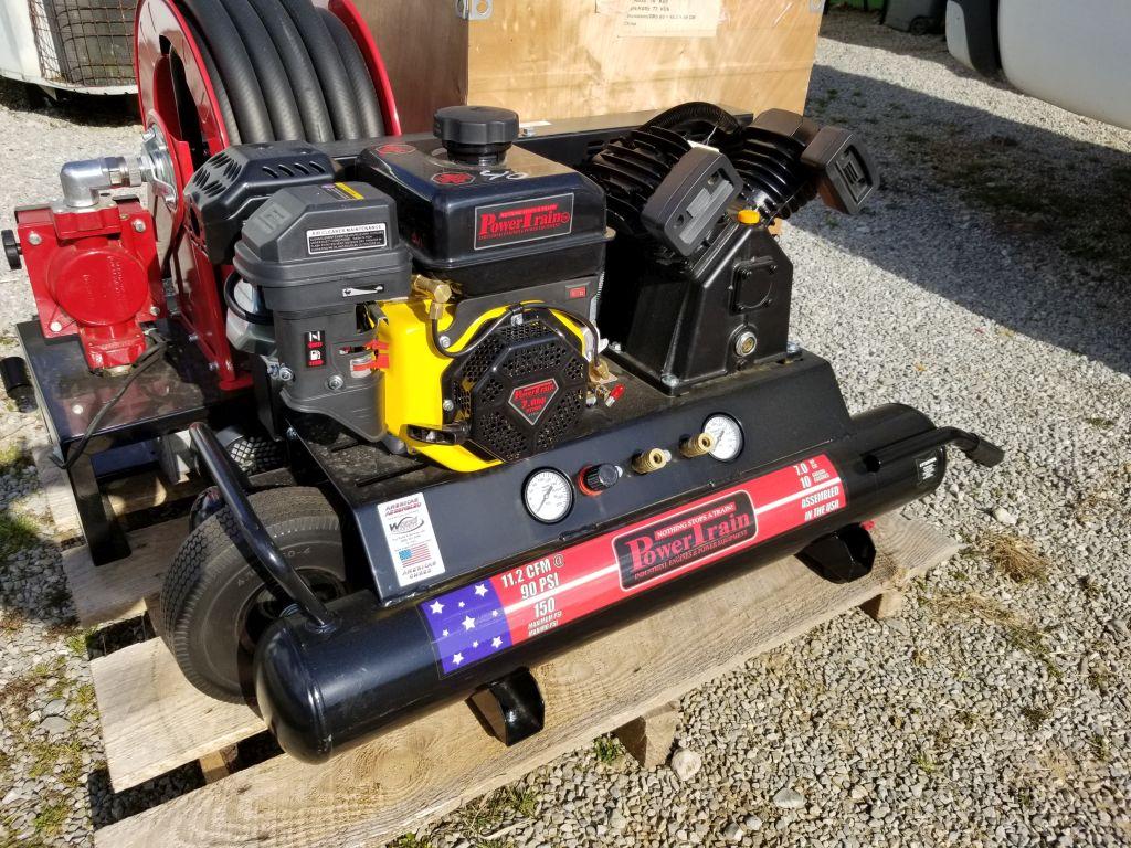 POWERTRAIN 7HP 10 GAL CONTRACTOR AIR COMPRESSOR, UNUSED, 150 PSI