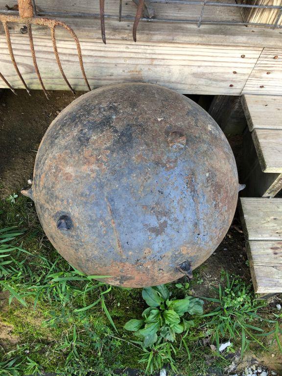 ANTIQUE BLACK IRON KETTLE