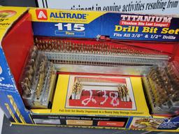 UNUSED ALLTRADE 115 PIECE TITANIUM DRILL BIT SET 3/8 & 1/2