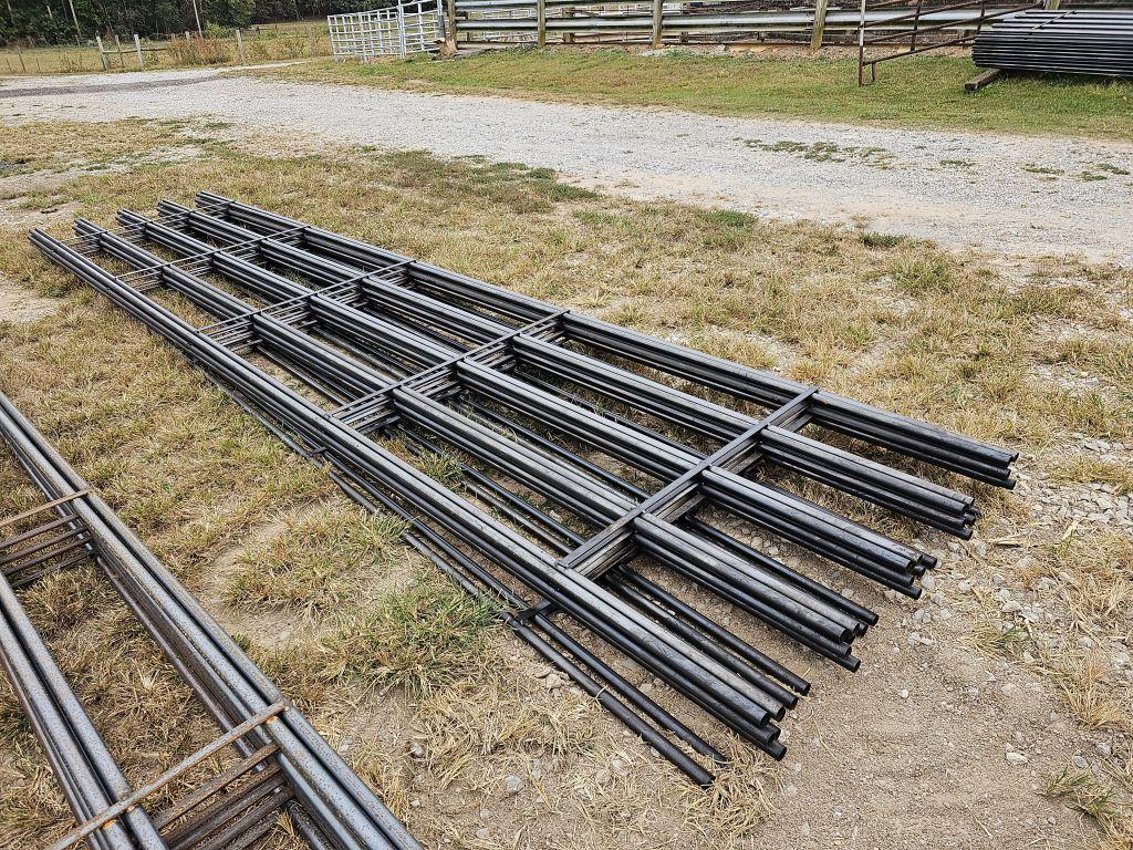 NEW 20' 5 BAR CONTINUOUS FENCE PANEL (10) WITH CONNECTORS