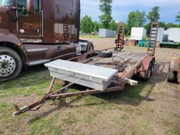 16'X6' BUMPER PULLTRAILER, TANDEM AXLE, NO PAPERWORK, HAS TOOLBOX AND RAMPS