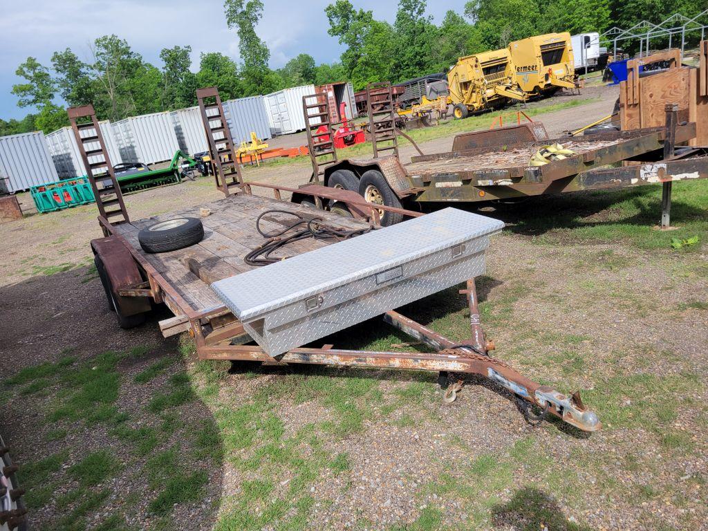 16'X6' BUMPER PULLTRAILER, TANDEM AXLE, NO PAPERWORK, HAS TOOLBOX AND RAMPS