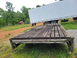 16'X8' PULL TYPE WAGON FRAME WITH WOOD FLOOR AND FLIP UP SIDES