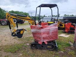 UNUSED 2024 DM12-C MINI EXCAVATOR WITH BUCKET AND HYDRAULIC THUMB, CANOPY,