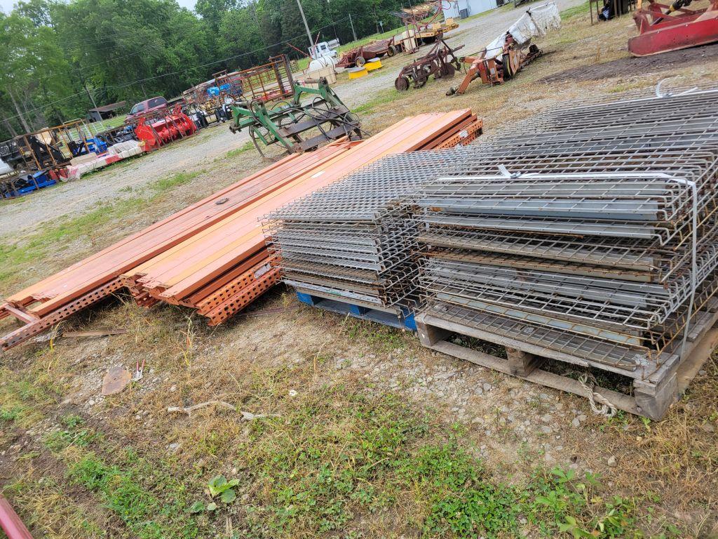 INDUSTRIAL METAL SHELVES 42"WX12'H WITH 12-12' BEAMS (3) AND 42" X 16' H 6-1