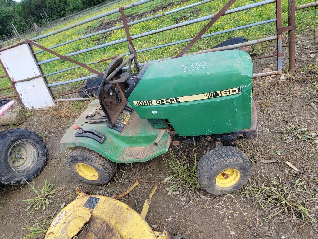 JOHN DEERE 160 RIDING MOWER WITH DECK, NON RUNNING