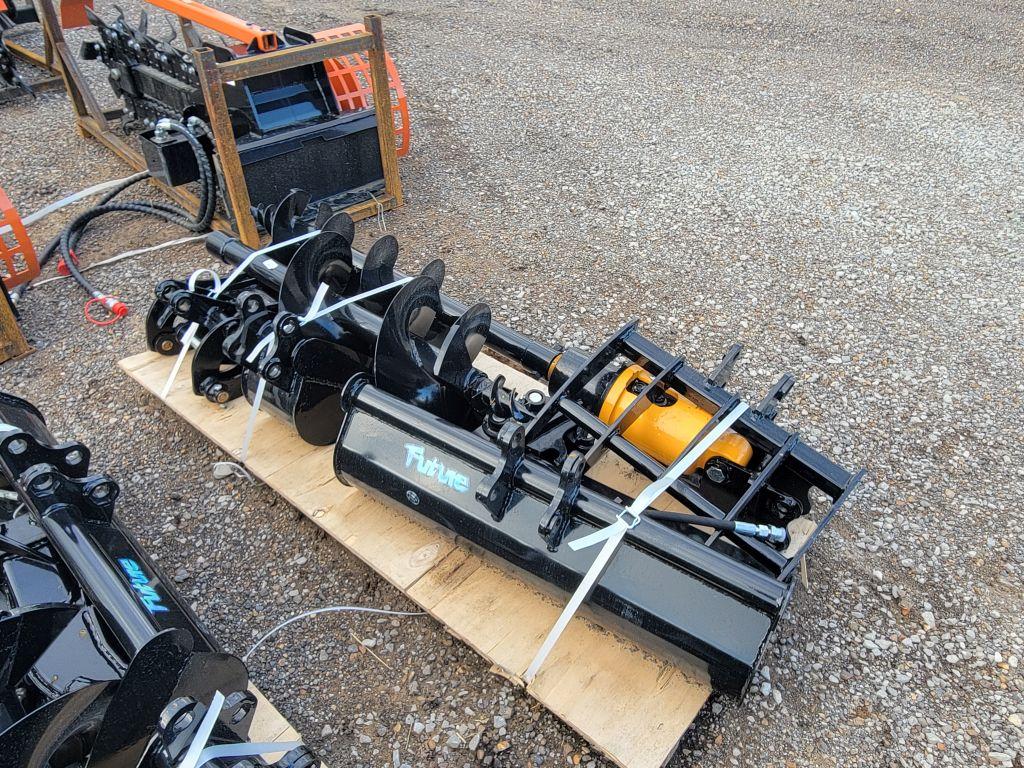 2025 UNUSED FUTURE QTY 18 EXCAVATOR ATTACHMENT SET, QUICK HITCH, RAKE, RIPP