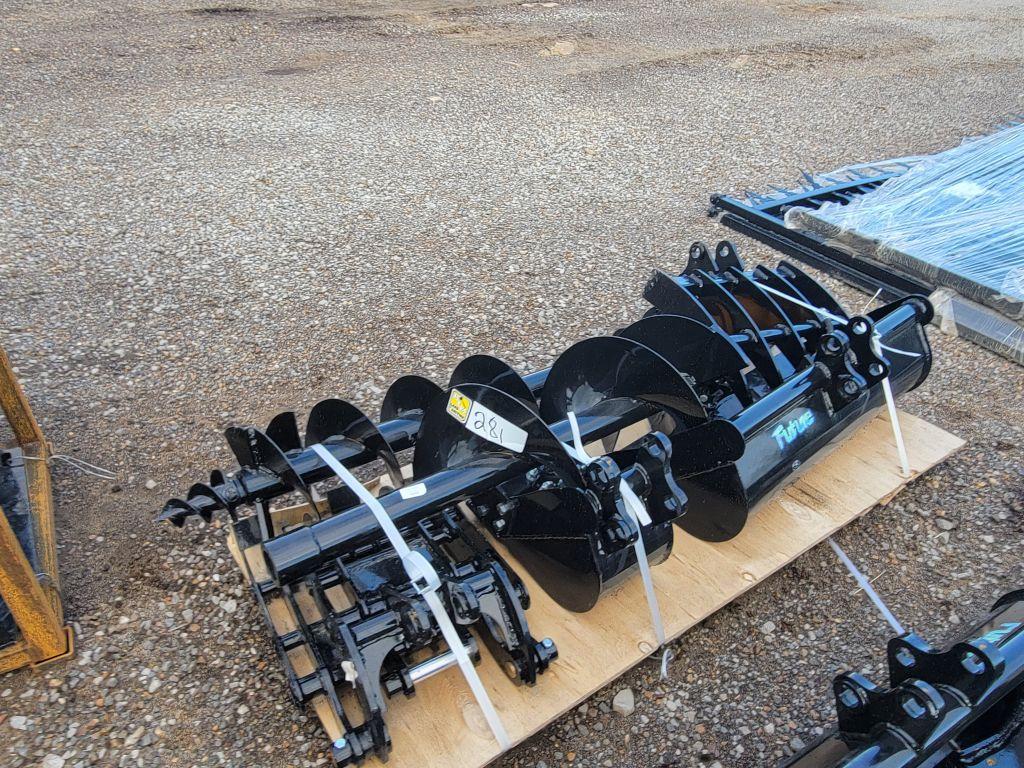2025 UNUSED FUTURE QTY 18 EXCAVATOR ATTACHMENT SET, QUICK HITCH, RAKE, RIPP
