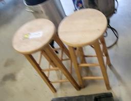 2 WOODEN STOOLS