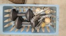 BOX OF MISC WEIGHTS