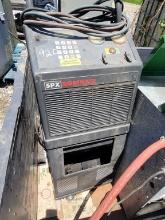 CRATE OF ROBINAIR AC VACCUM MACHINE, GREEN TRACTOR STEPS, AND MORE