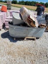 WATER TROUGH, STACK ON DRAWER WALL CABINET AND CONTENTS